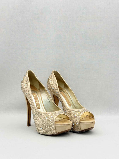 GINA Gold Crystal Embellished Size EU 37.5 Pumps