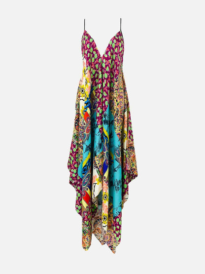 ETRO Open Back Blue Multicolor Size US 4 Long Dress