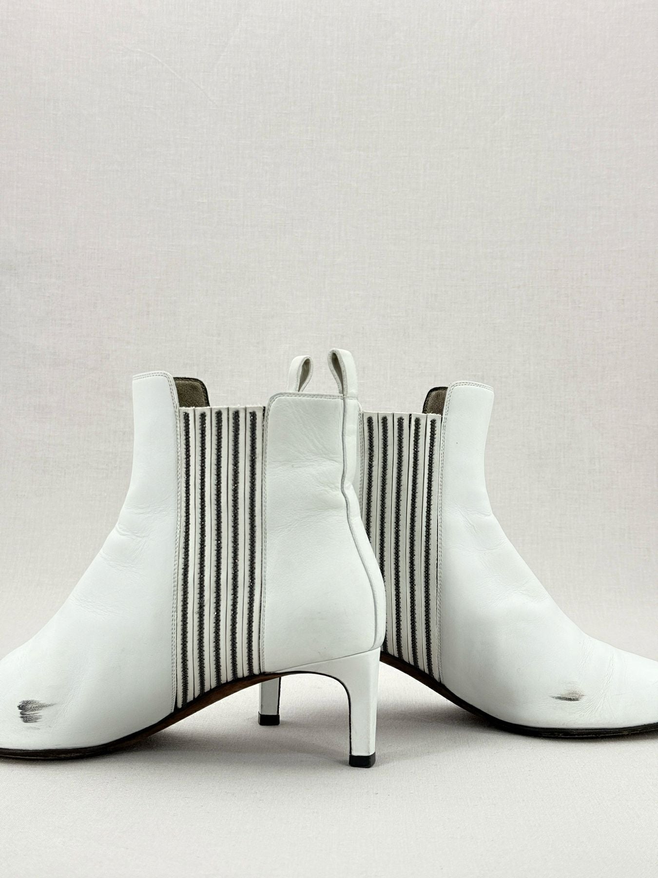 BRUNELLO CUCINELLI White Size EU 37.5 Ankle Boots