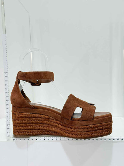 HERMES Elda Brown Size EU 39 Platform Sandals