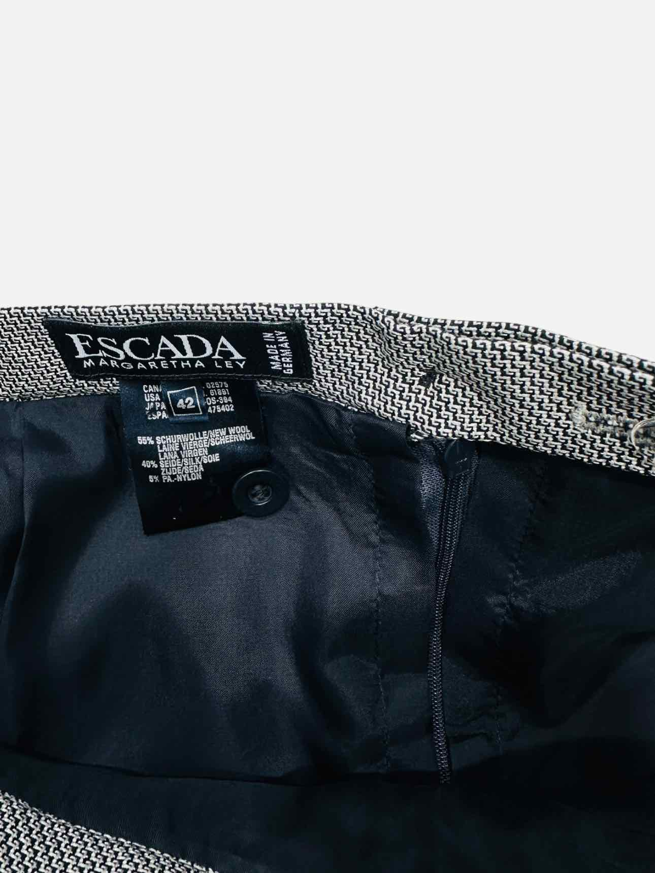 ESCADA Black & White Size US 10 Knee Length Skirt