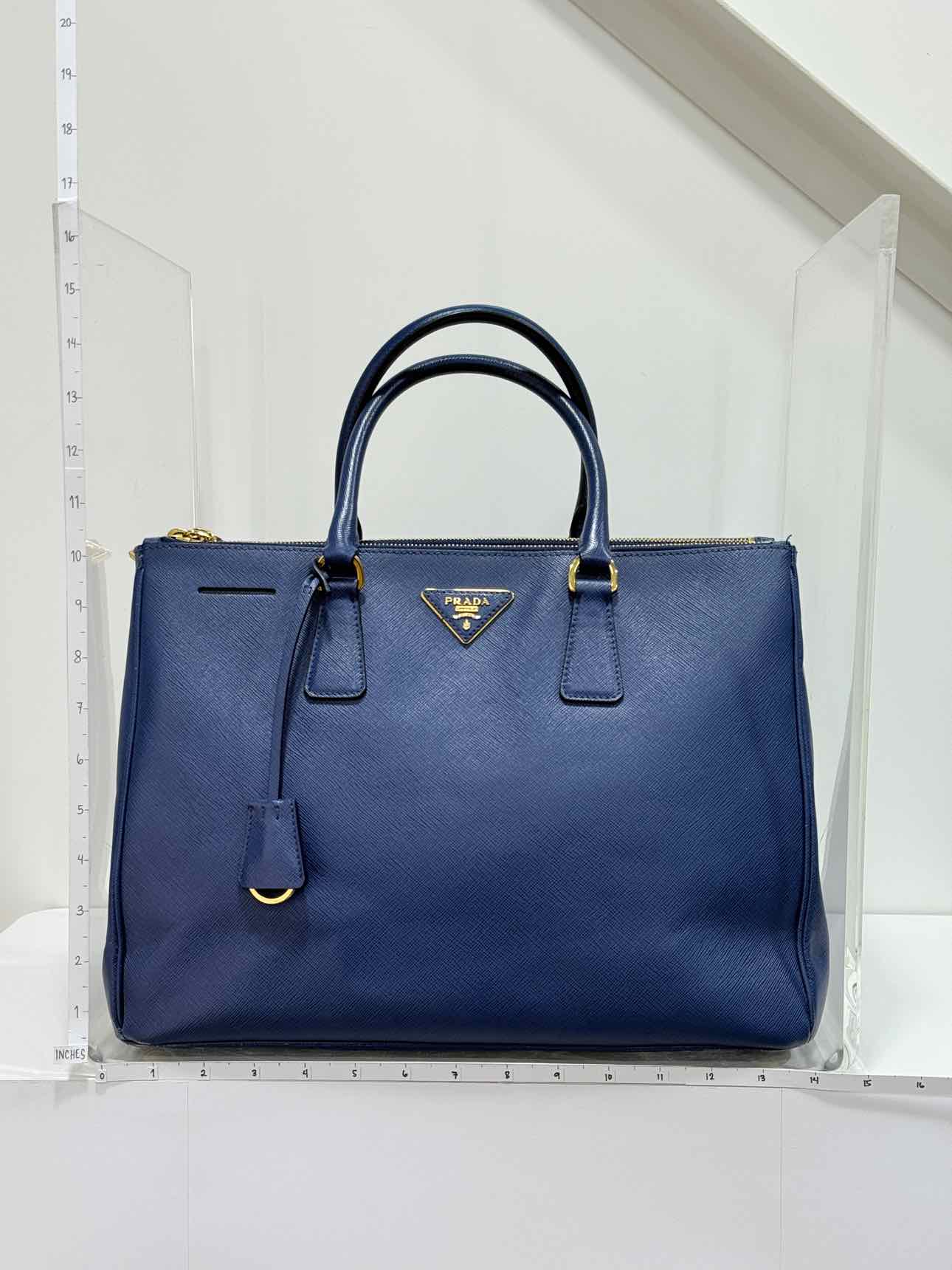 PRADA Galleria Blue Tote Bag