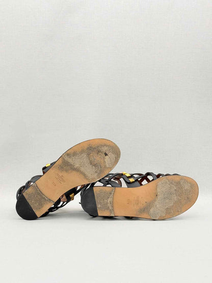 VALENTINO GARAVANI Rockstud Black Size EU 37.5 Sandals