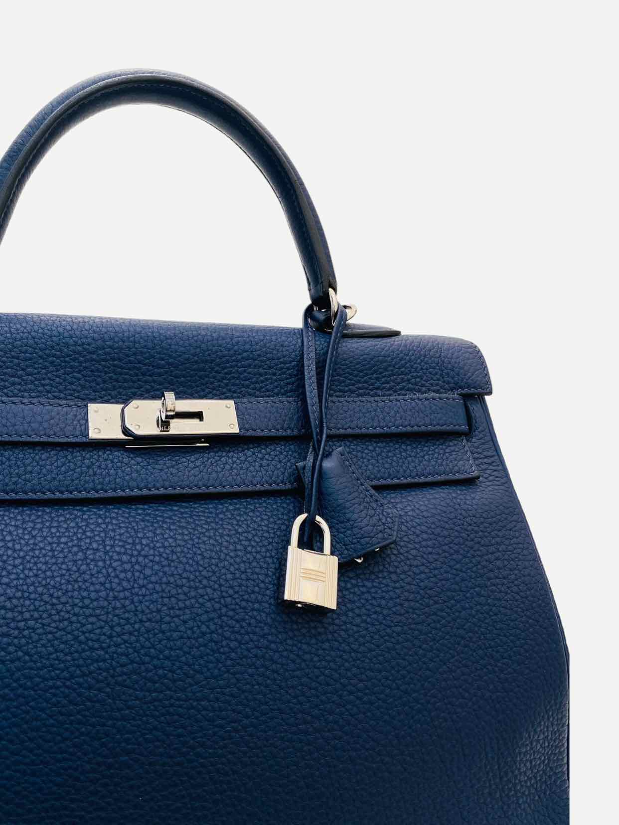 HERMES Kelly Midnight Blue Top Handle