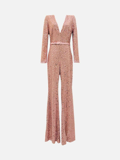 NADINE MERABI Sequin Pink Jumpsuit