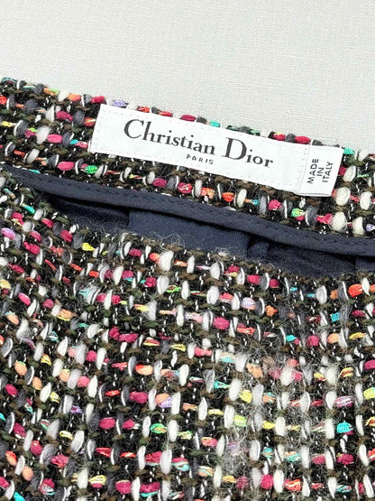 CHRISTIAN DIOR Burgundy Multicolor Size US 4 Mini Skirt