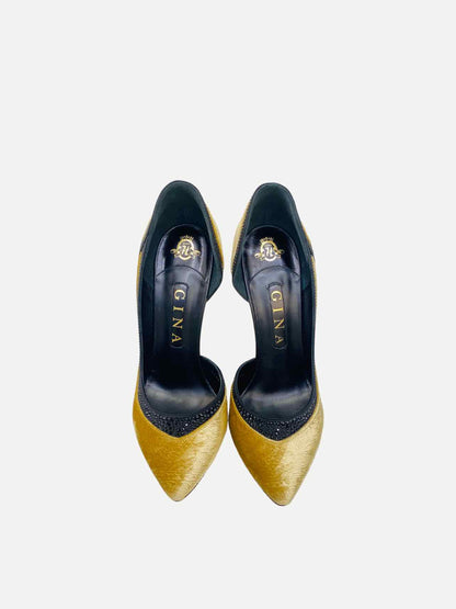 GINA D'Orsay Gold Pumps