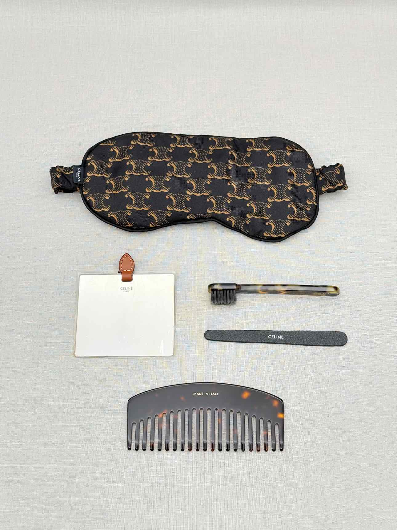 CELINE Triomphe Black & Tan Travel Kit