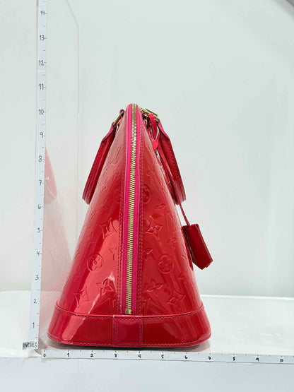 LOUIS VUITTON Alma Red Monogram Top Handle