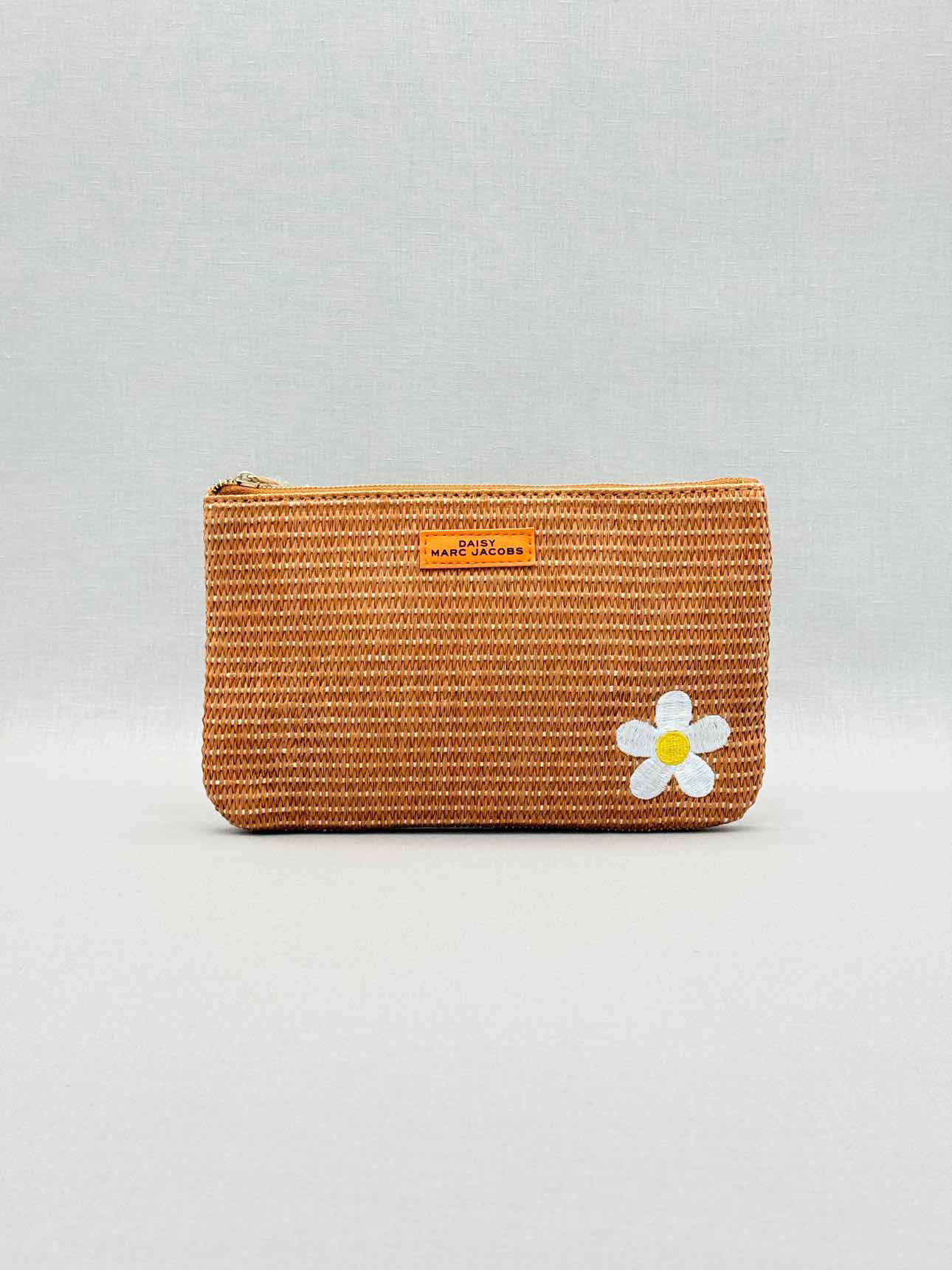 MARC JACOBS Brown Floral Embroidered Pouch