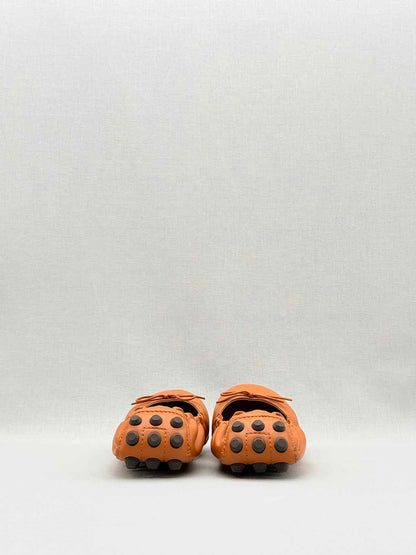 TOD'S Orange Size EU 38.5 Ballet Flats