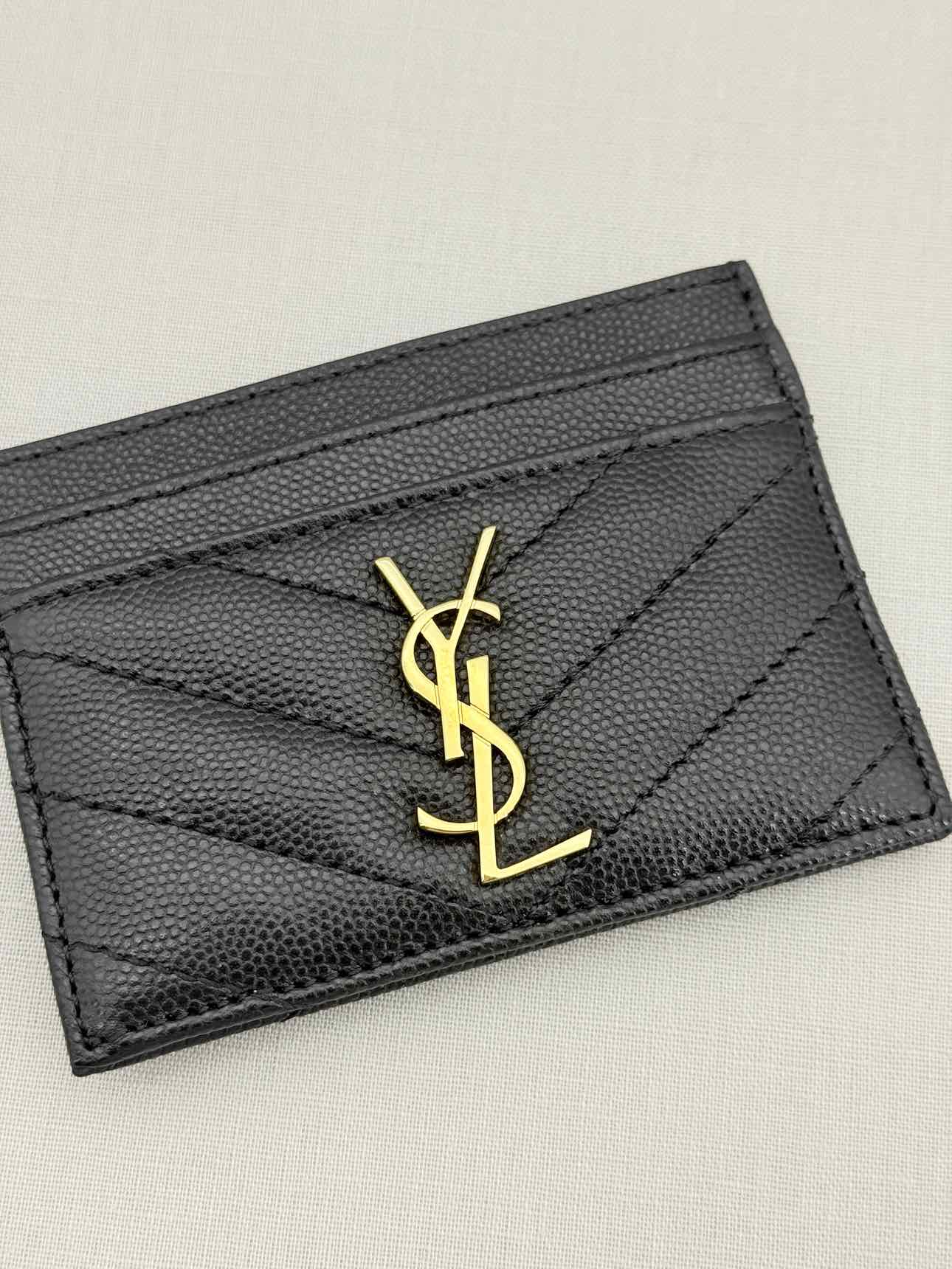 SAINT LAURENT Black Monogram Card Holder