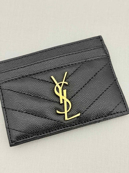 SAINT LAURENT Black Monogram Card Holder