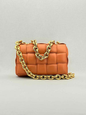 BOTTEGA VENETA Padded Chain Cassette Orange Crossbody