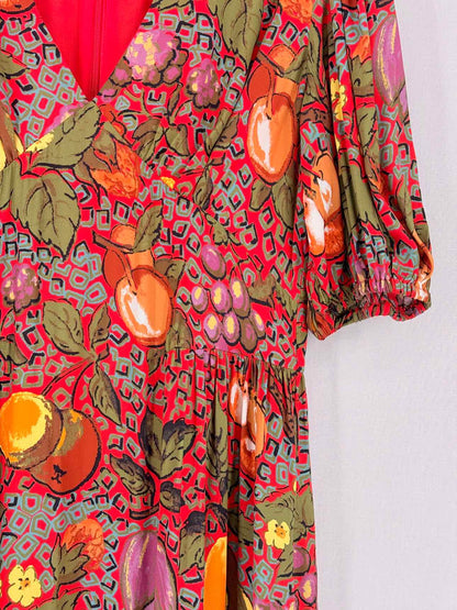 RHODE Gwyneth Red Multicolor Size US 10 Midi Dress