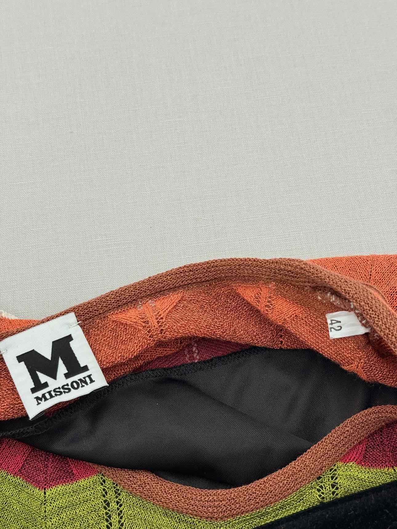 M MISSONI Orange Multicolor Size US 6 Knee Length Dress