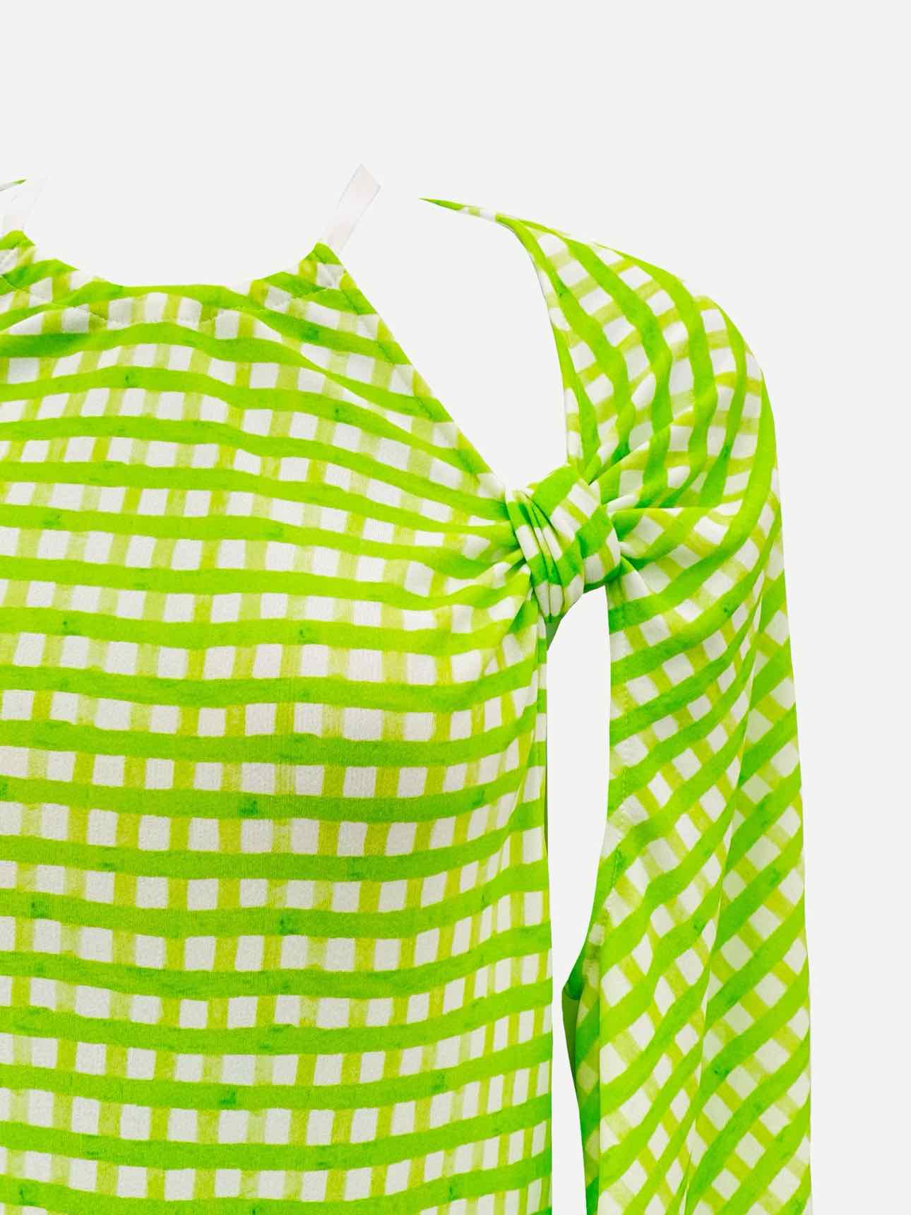 JACQUEMUS Green & White Checked Size US 4 Midi Dress