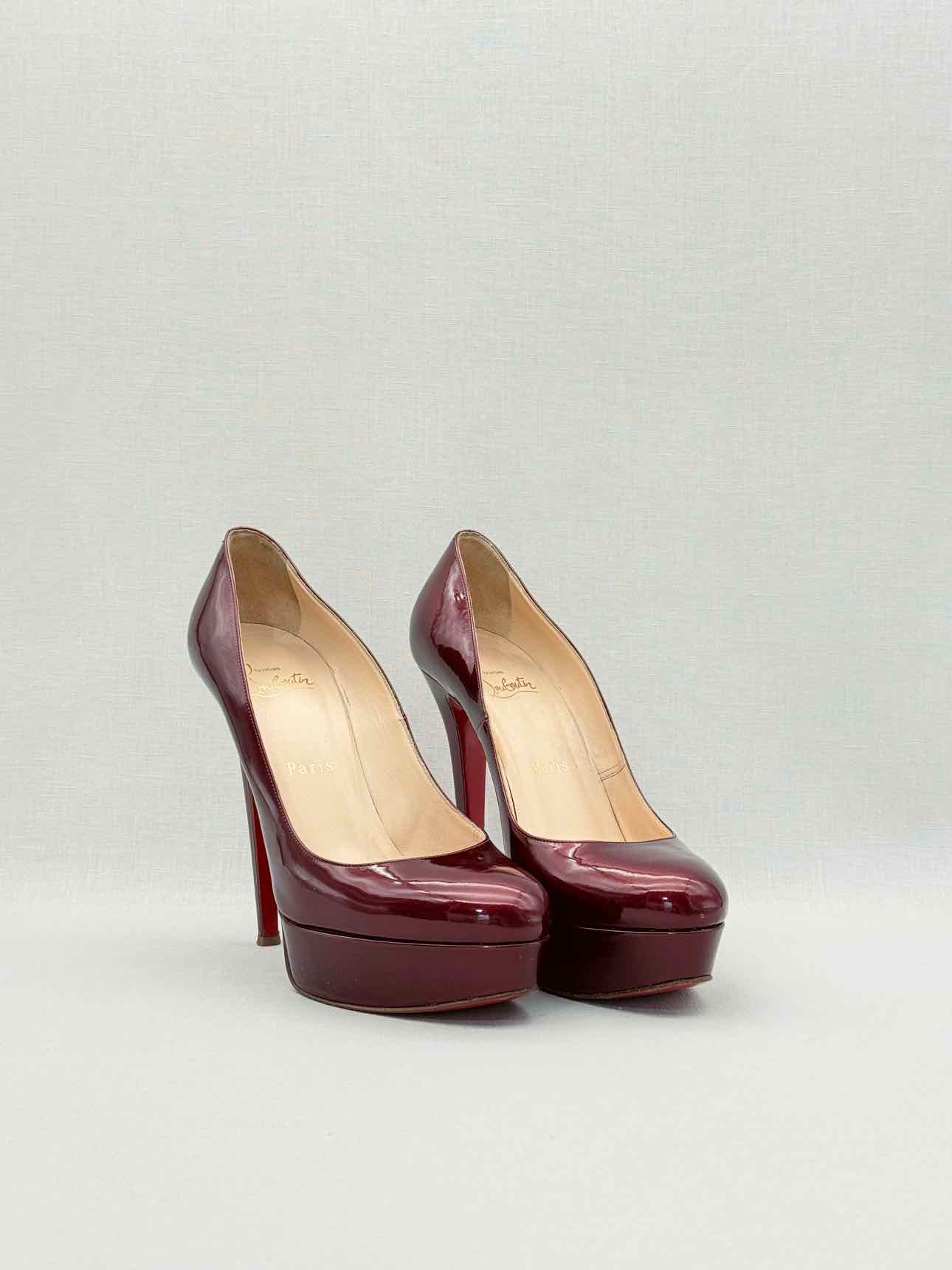 CHRISTIAN LOUBOUTIN Bianca Burgundy Size EU 38.5 Pumps