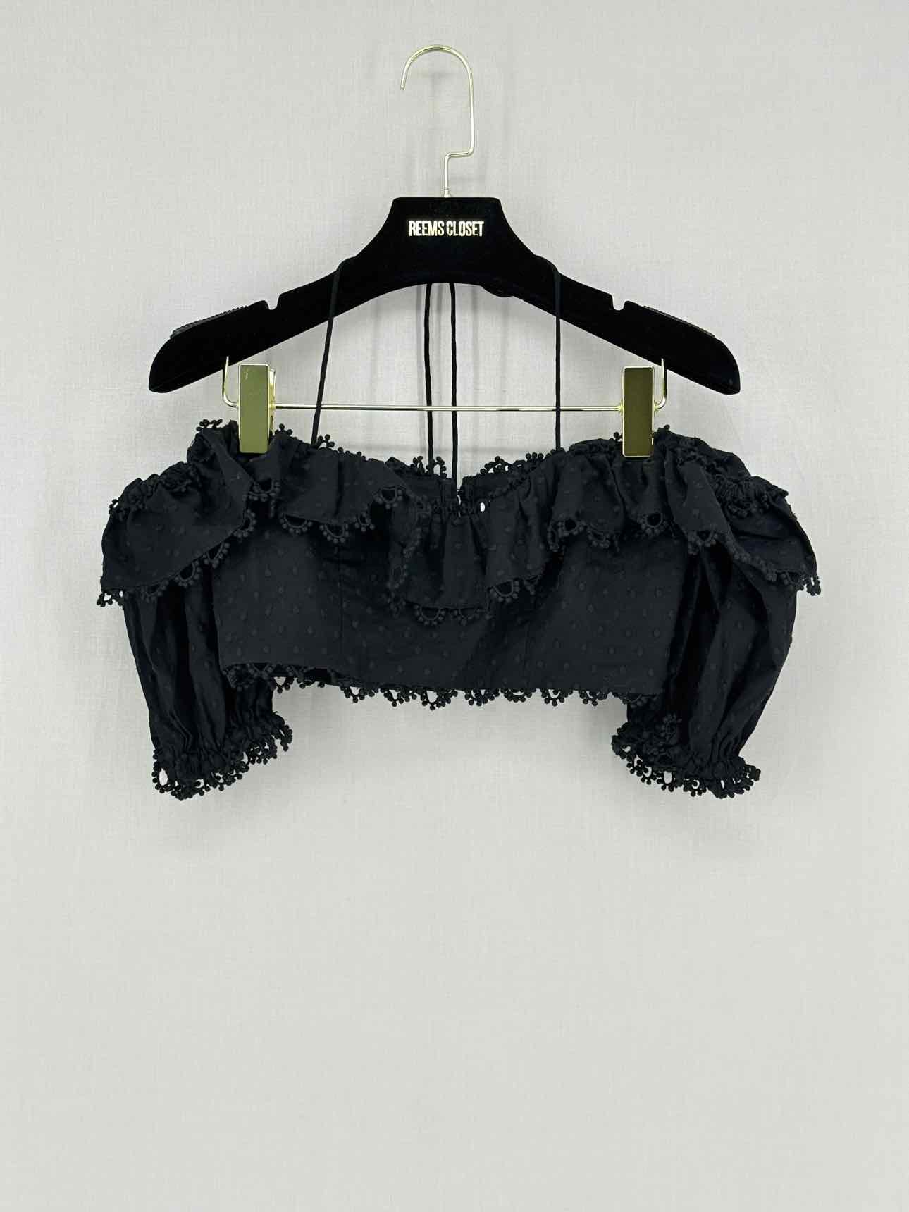ZIMMERMANN Alia Black Ruffled Size US 0 Outfit Set