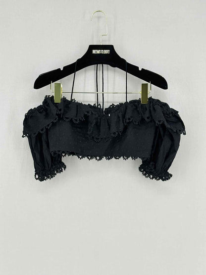 ZIMMERMANN Alia Black Ruffled Size US 0 Outfit Set