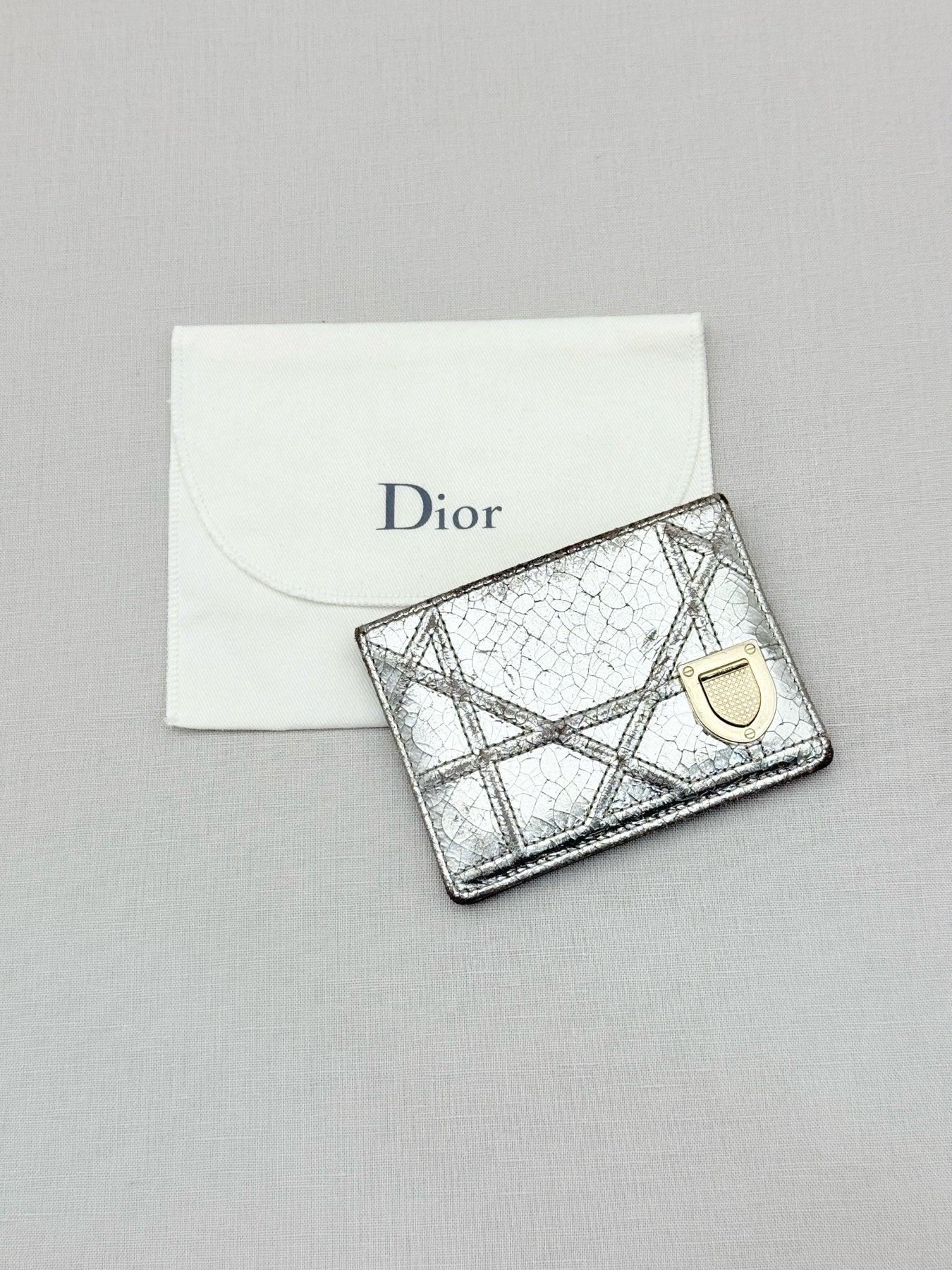 DIOR Silver Card Holder