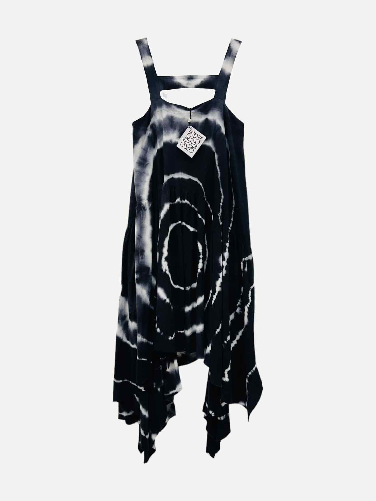 LOEWE x Paula's Ibiza Black & White Tie-dye Midi Dress