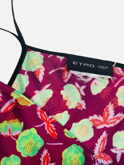 ETRO Open Back Blue Multicolor Size US 4 Long Dress