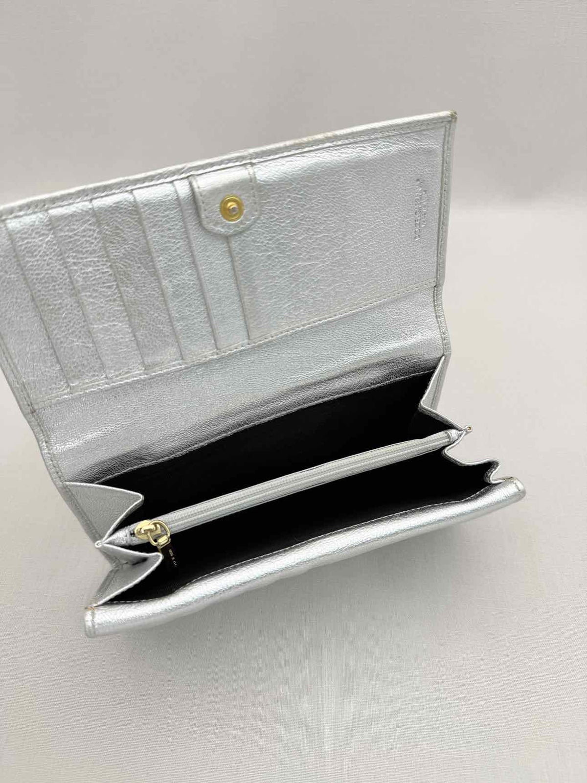 DOLCE & GABBANA Metallic Silver Continental Wallet