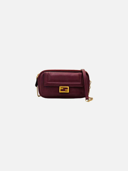 FENDI Easy 2 Burgundy Baguette Bag Mini