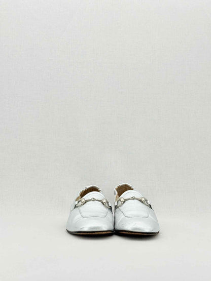 GUCCI Jordaan Silver Size EU 38.5 Loafers