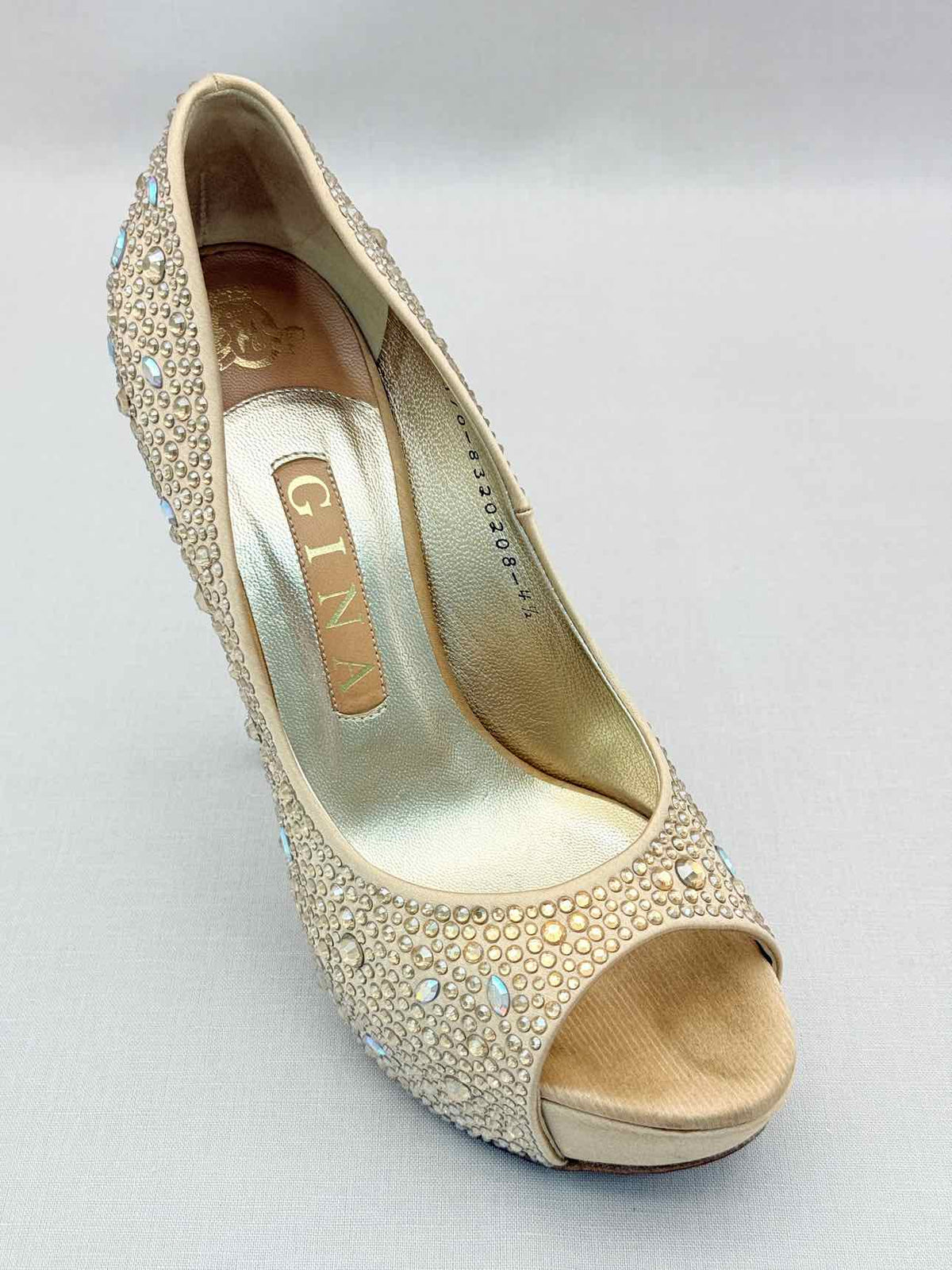 GINA Gold Crystal Embellished Size EU 37.5 Pumps