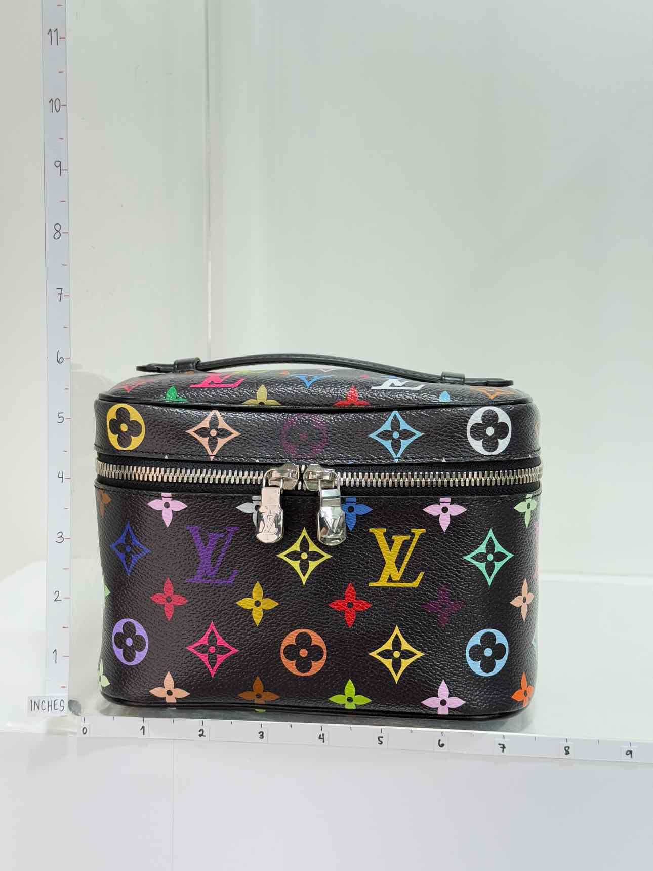 LOUIS VUITTON Nice Black Multicolor Vanity Case