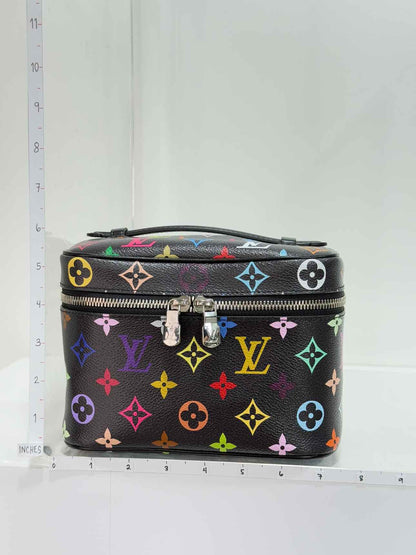 LOUIS VUITTON Nice Black Multicolor Vanity Case