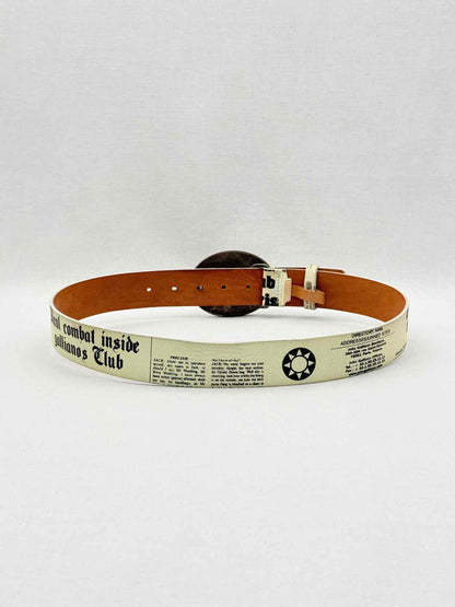 JOHN GALLIANO Off-white & Black Newspaper Print Belt
