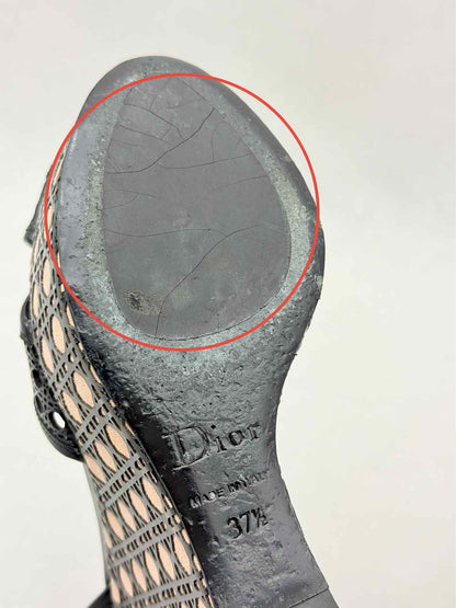 CHRISTIAN DIOR Cannage Cutout Black Size EU 37.5 Wedges