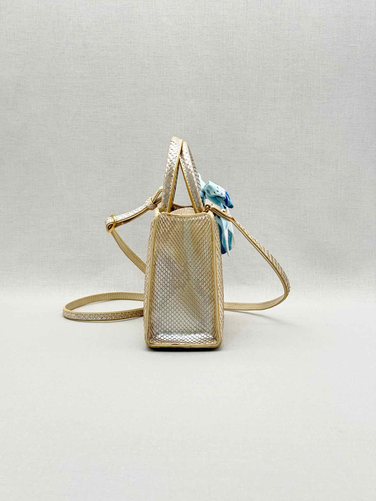 S'UVIMOL Metallic Beige & Silver Top Handle
