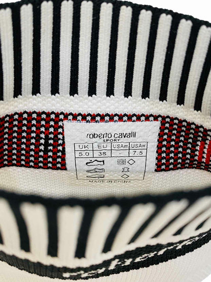 ROBERTO CAVALLI White w/ Black Size EU 38 Sneaker Boots