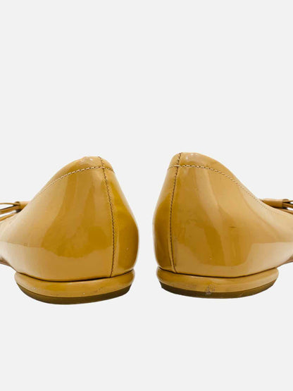 PRADA Bow Beige Ballet Flats 39