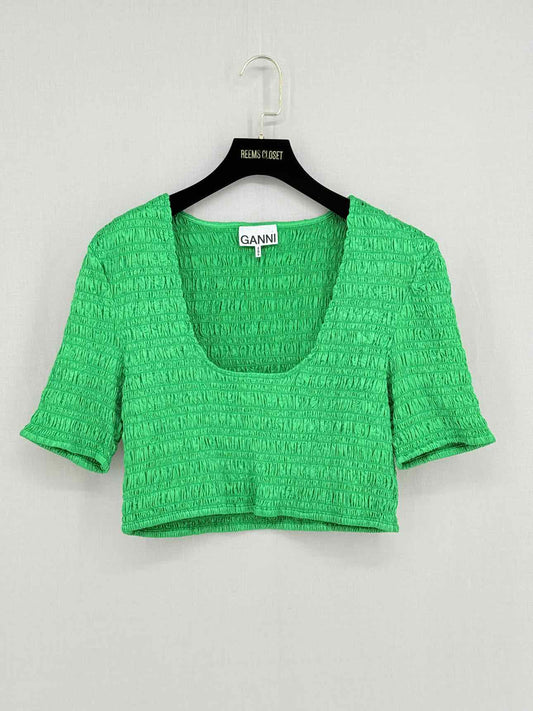 GANNI Crop Green Size US 10 Top