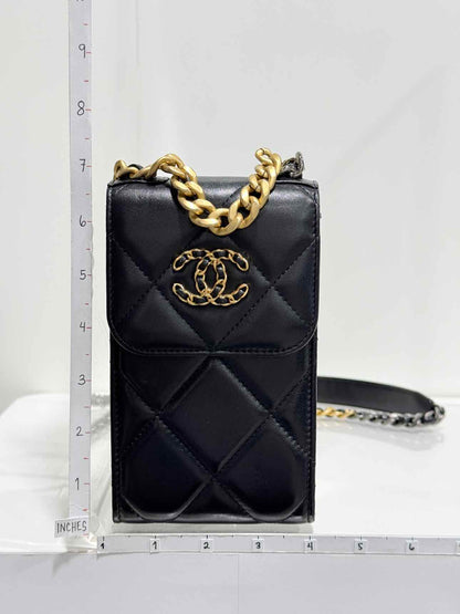 CHANEL Black Quilted Phone case
