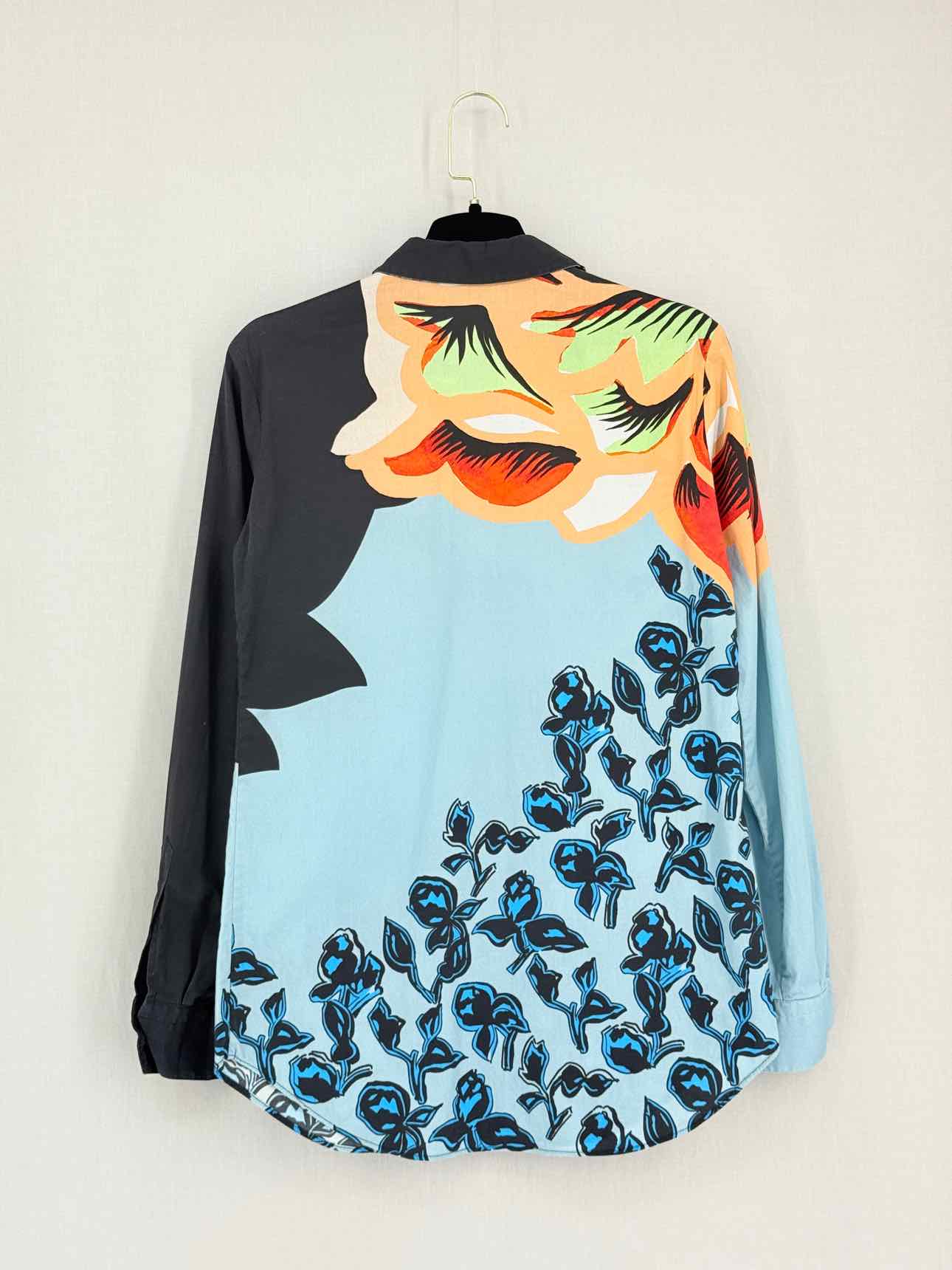 ETRO Blue Multicolor Floral Print Size US 2 Shirt