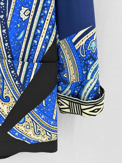 ETRO Blue Multicolor Size US 6 Blazer