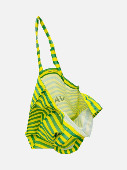 GUCCI X VAULT Yellow & Green Striped Tote Bag