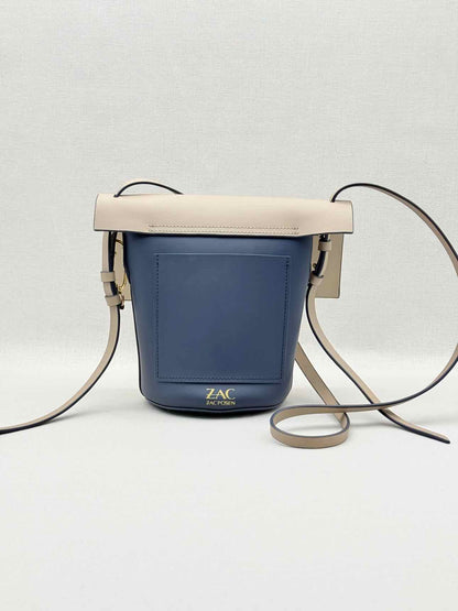 ZAC POSEN Tan & White Baguette Bag