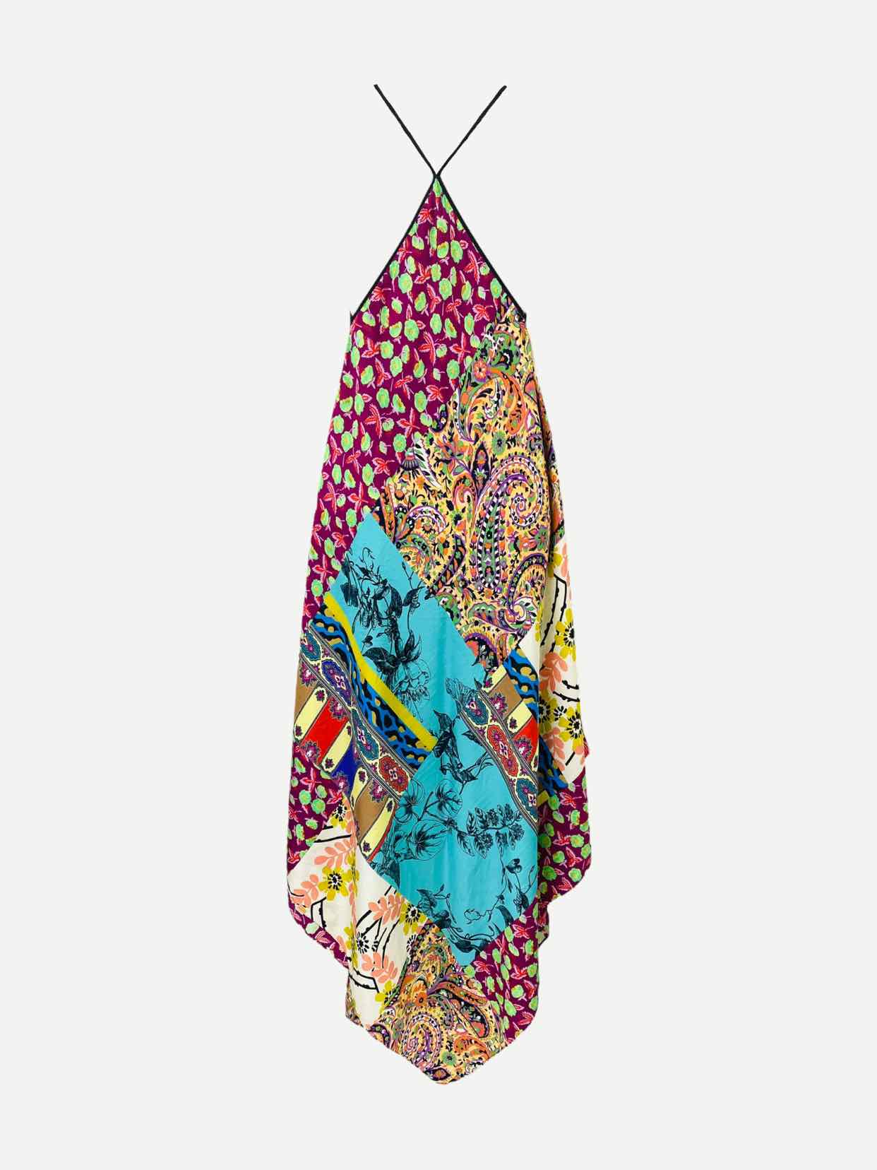 ETRO Open Back Blue Multicolor Size US 4 Long Dress