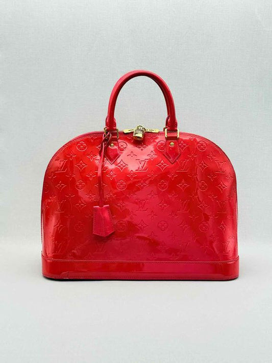 LOUIS VUITTON Alma Red Monogram Top Handle