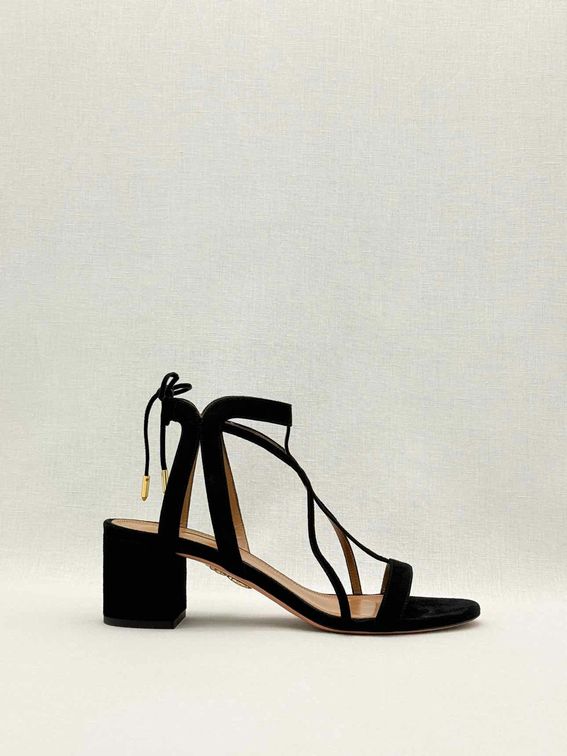 AQUAZZURA Fiji Black Size EU 39.5 Heeled Sandals