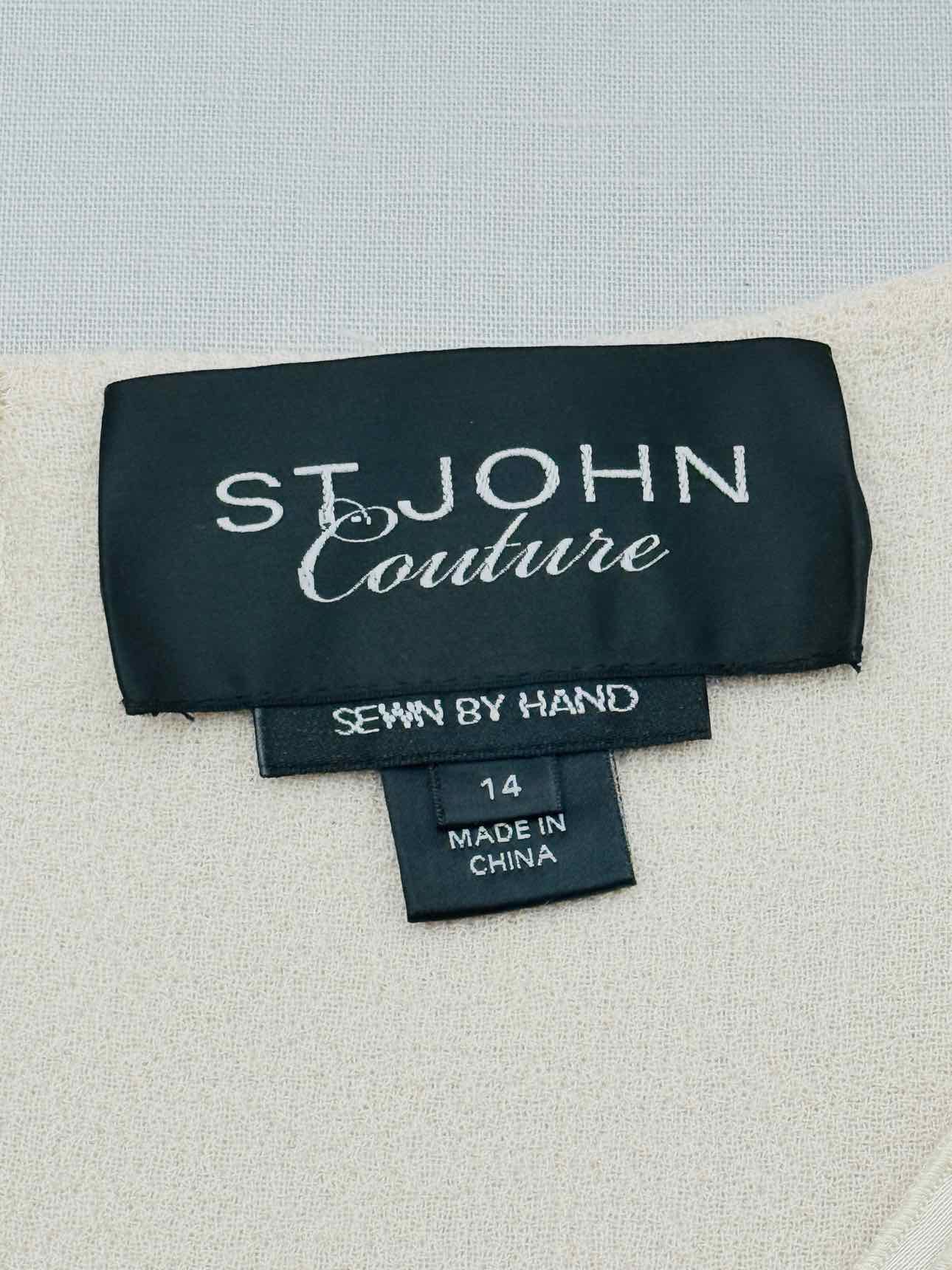 ST. JOHN COUTURE Beige Size US 14 Knee Length Dress