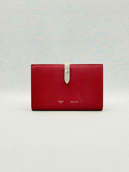 CELINE Red & Beige Continental Wallet
