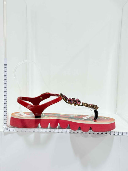 DOLCE & GABBANA Red Printed Size EU 40 Sandals